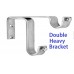 Ddrapes - 3  Strong  Double SS Bracket for 2 25MM Curtain Rod 